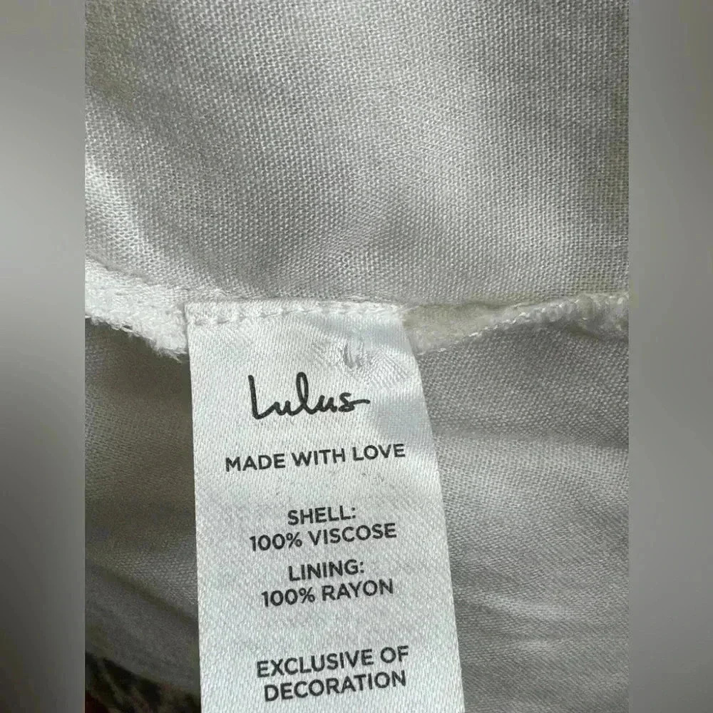 Lulus In the Meadows White Crochet Lace Babydoll Embroidered Trim Dress XS - Picture 8 of 14